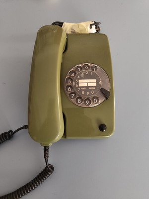 Siemens Vintage Rotary Dial Telephone Olive Green used