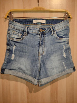 Jean shorts elastic fabric, like new, Pink Woman, size S