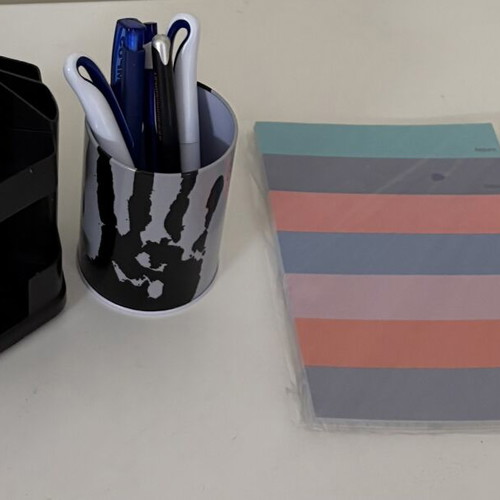 Office set with planner, rotating organizer, pencil holder, and pen gift