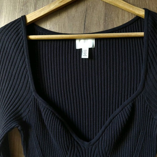 H&M ribbed dress black like new, size M