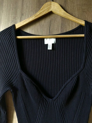 H&M ribbed dress black like new, size M
