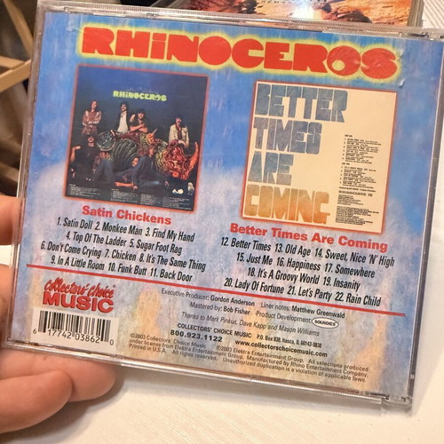 Rhinoceros Satin Chickens / Better Times Are Coming CD like new, rock