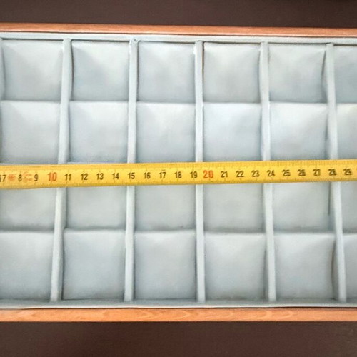 Jewelry display used, brown and sky blue color