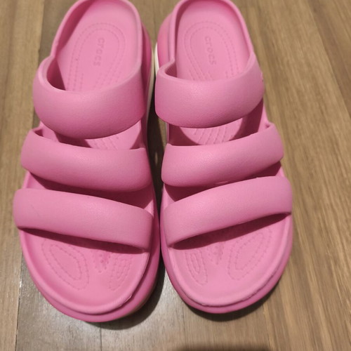 Crocs platform clogs size 41 used, pink fluo