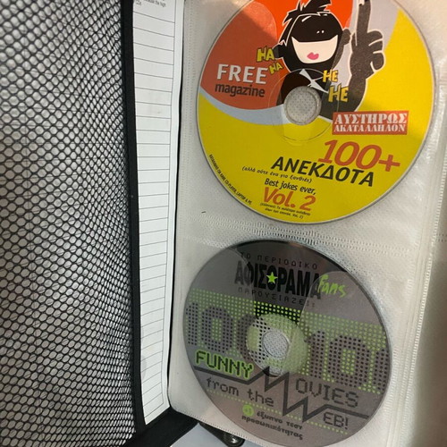Case for CDs and DVDs used with content included as gift
