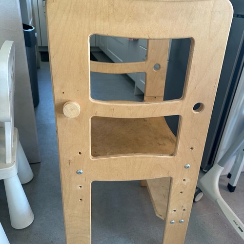 Montessori Learning Tower used, natural wood adjustable height