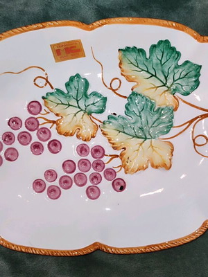 Handmade serving platter new with stamp 45x25 cm