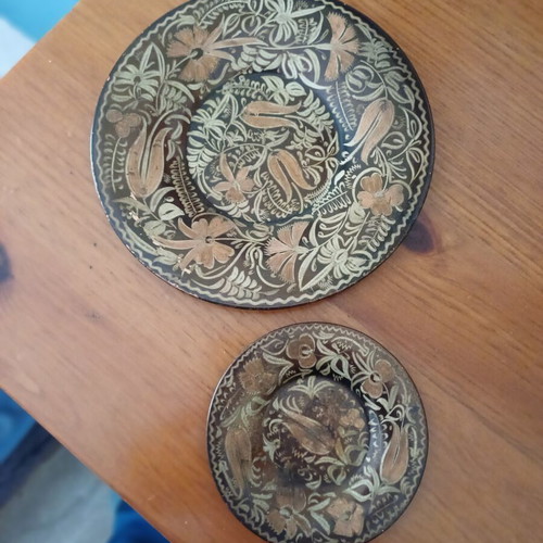 Handmade Oriental Wall Plates like new, copper or brass