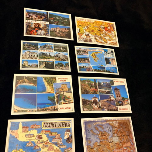 Collection of 8 vintage postcards from Chalkidiki and Mount Athos like new