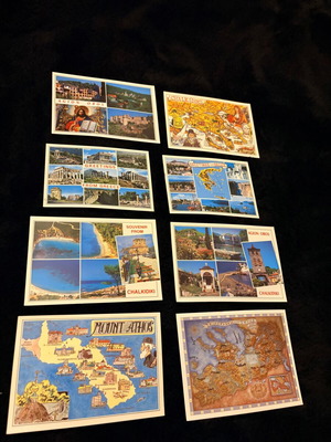 Collection of 8 vintage postcards from Chalkidiki and Mount Athos like new
