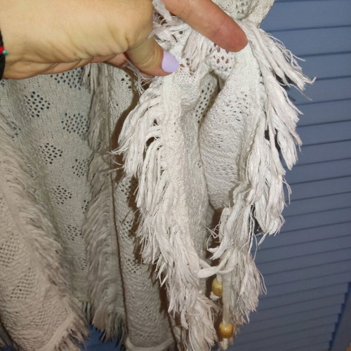 Knitted cardigan used, open without buttons, summer white