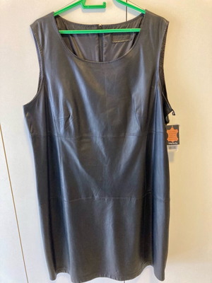 Betty Barclay μαύρο δερμάτινο φόρεμα lambskin καινούργιο, μέγεθος 48