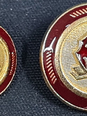 Μανικετόκουμπα σαν καινούργια, χρυσαφί και κόκκινα, σετ 2 τεμαχίων