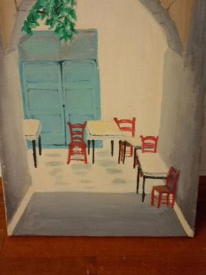 Oil paintings used, set of 2, on canvas