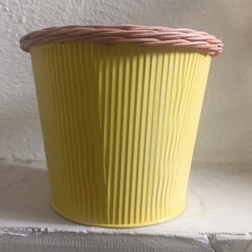Metal buckets like new with wicker ring and planter function