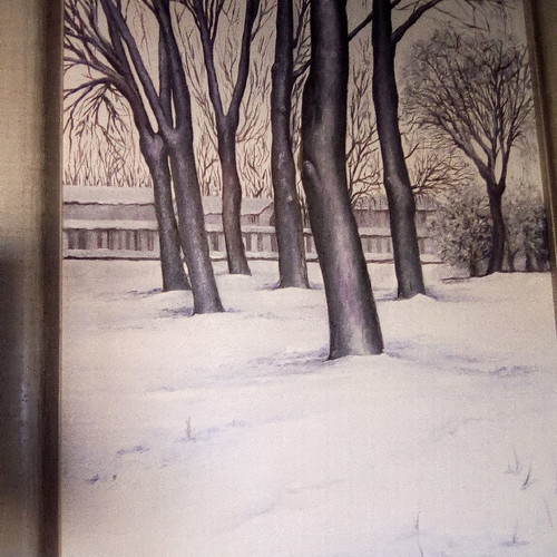 Oil painting on canvas "Snow" new with wooden frame