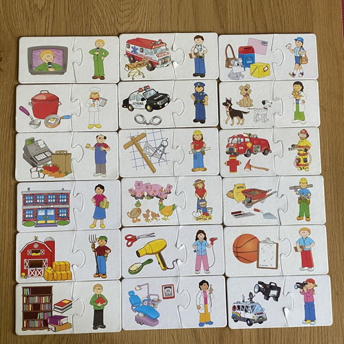 Board game Επαγγέλματα puzzle 32 cards like new