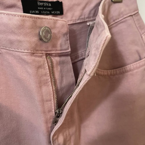 Bershka wide leg pink jeans like new, cropped