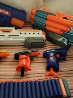 Nerf μεταχειρισμένα, σετ 6 όπλων με ήχο