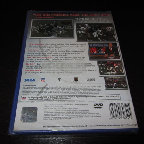 ESPN NFL 2K5 Sony PS2 game new sealed