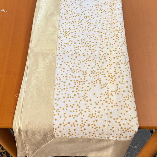 Christmas tablecloth satin texture with gold embroidery new