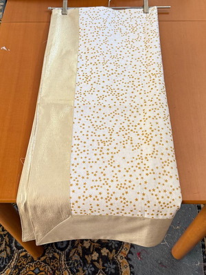 Christmas tablecloth satin texture with gold embroidery new