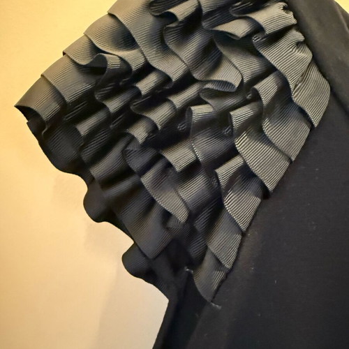 Black mini dress with ruffle details like new
