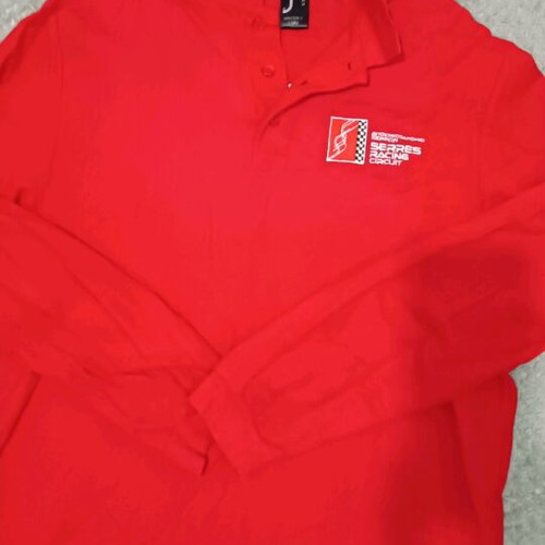 Polo long-sleeve shirt Serres Racing Circuit like new, red, size L