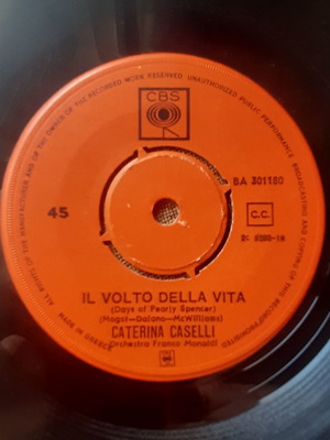 Caterina Caselli Il Volto Della Vita 7" single μεταχειρισμένο, pop