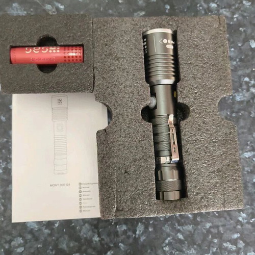 SAS Rechargeable LED Flashlight IPX5 Mont 300 New