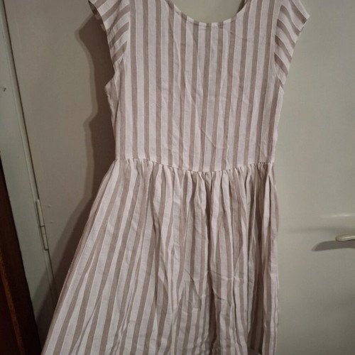 Mayoral striped dress for girls 14 years, like new, beige and white