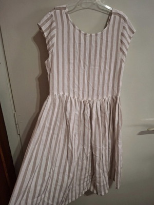 Mayoral striped dress for girls 14 years, like new, beige and white