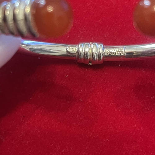 LALAOUNIS 925 silver bracelet with carnelian beads