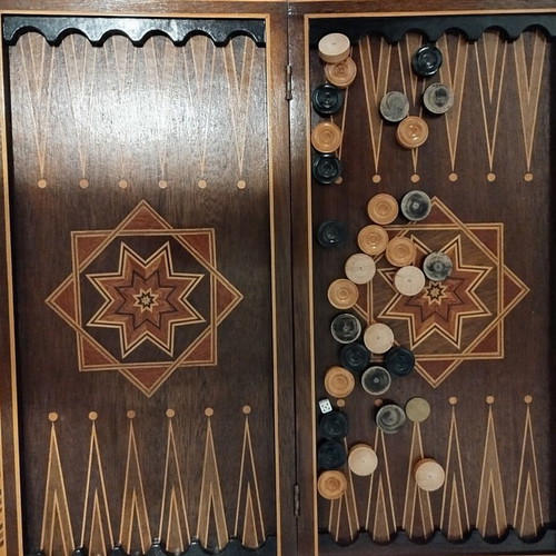 Backgammon and chess set handmade, like new, Armenian marquetry
