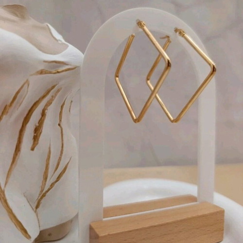 Steel Rhombus Earrings new stainless steel 4 cm