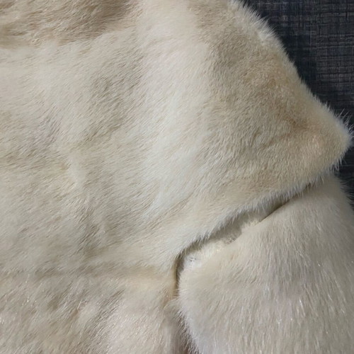 Vintage fur used with defects, beige, 3/4 sleeves