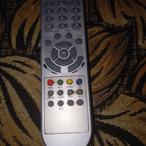 Universal vintage remote control for satellite or digital receiver, used
