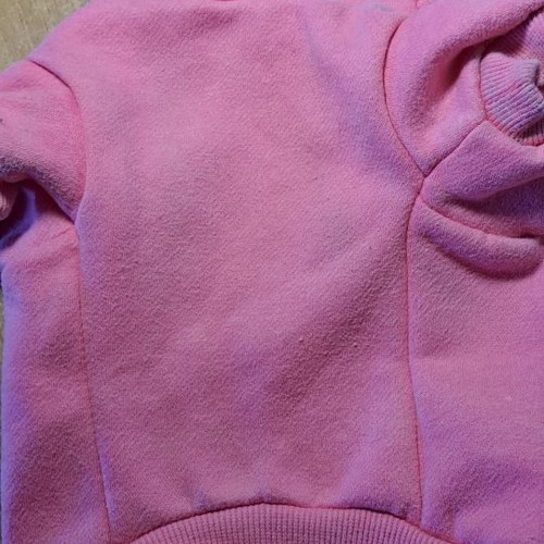 Dog accessory used, pink hoodie sweater