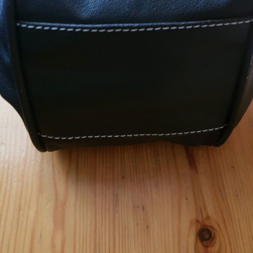 Borsalino leather handbag used, vintage style, black