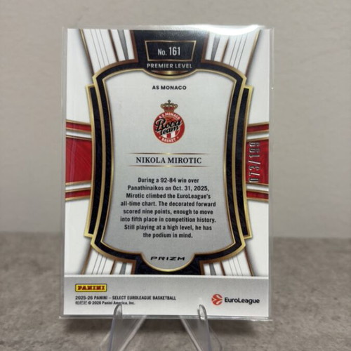 2025-26 Panini Select EuroLeague Red Prizm Nikola Mirotic card