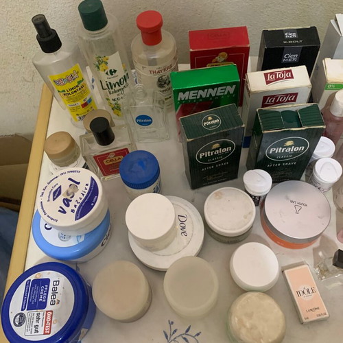 Empty jars, bottles, and sprayers used, assorted pack