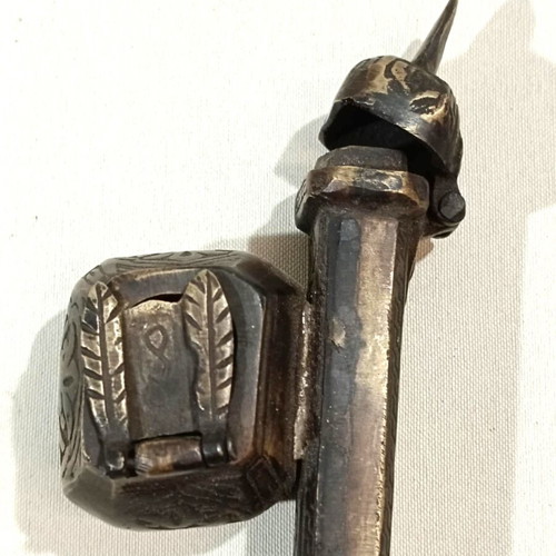 Bronze inkwell used with rich engraved designs