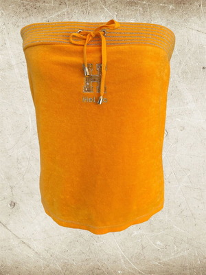 Strapless terry top Hello orange new, size XL