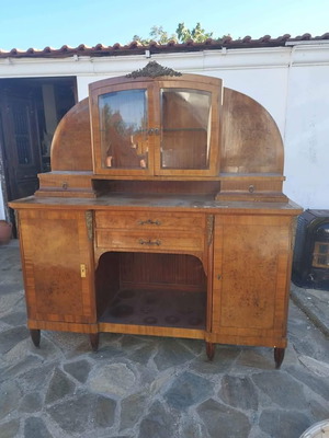 Art Deco Buffet with Display Cabinet used, needs restoration