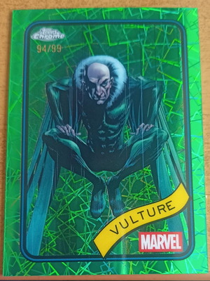 Topps Chrome Marvel 25 Vulture No 5 Hulk Green Lazer Refractor Σαν Καινούργιο