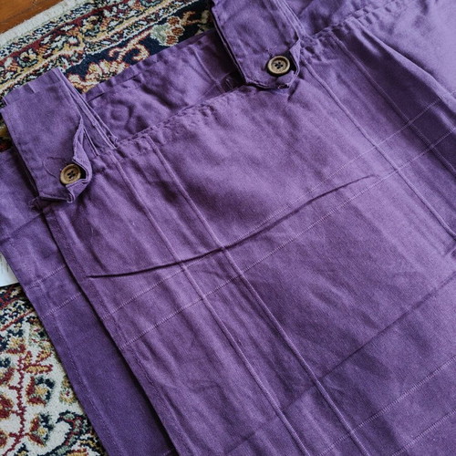 Curtain set 2 pieces purple, 100% cotton, new