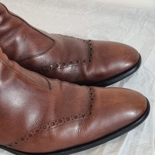 Yves Saint Laurent Rive Gauche leather Chelsea boots size 43.5 used, brown