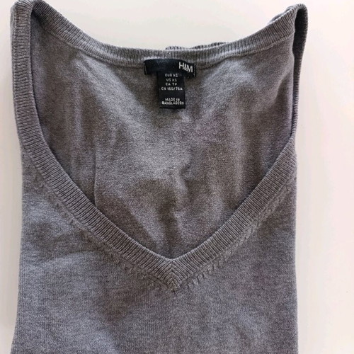 H&M Women's Cotton Pullover 3/4 Sleeve Grey like new