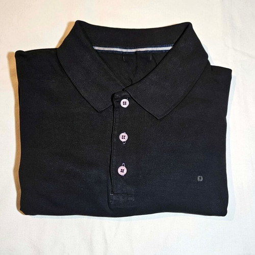 Men's black striped T-shirt, size L, cotton