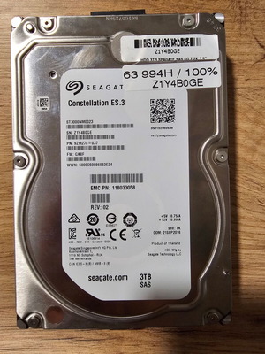 Seagate Constellation ES.3 ST3000NM0023 3TB 3.5 inch SAS HDD used